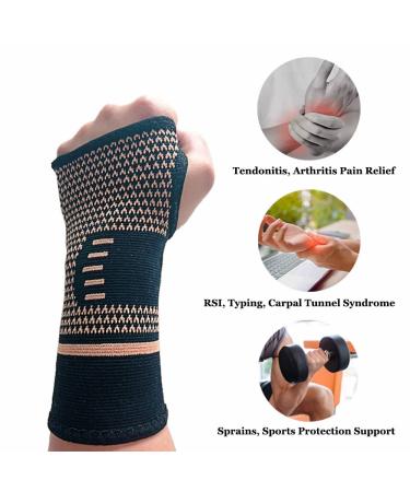 Copper Wrist Compression Sleeve for Tendonitis & Arthritis Relief - Small - Pack of 1 - Buy Online on GoSupps.com