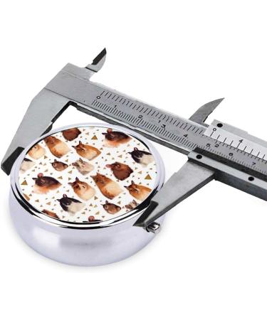 Guinea Pigs Portable Metal Pill Box | Round Mini 3-Compartment - Ideal for Travel & Small Pills - Buy Online on GoSupps.com