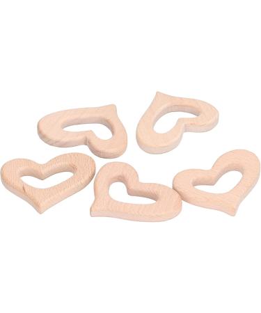 Ozgkee 5Pcs DIY Baby Wooden Teether Toy - Heart Shaped Necklace Pendant for Safe Teething | Art & Craft Accessories - Buy Online on GoSupps.com