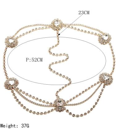 Bridal Boho Head Chain Vintage Gothic Gold Head Chain Rhinestone Layered Tassel Hair Jewellery Headband Festival Wedding Headpieces Headdress Hair Chain Jewelry Hair Accessories for Women and Girls - Buy Online on GoSupps.com
