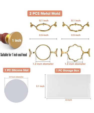 Yelsky 1 Inch Wax Seal Kit with 2 Metal Molds and Silicone Mat - Perfect for Gift Wrapping and Wedding Invitations! - Buy Online on GoSupps.com
