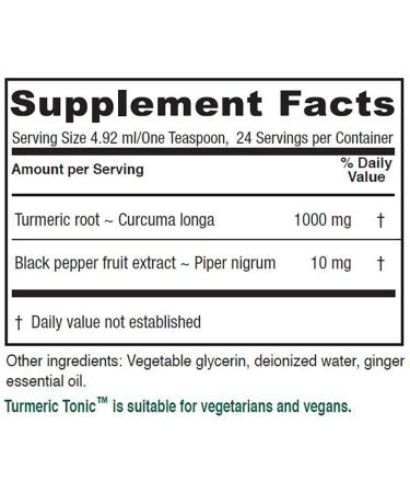 Vitanica Turmeric Tonic 1000mg Liquid Curcumin Supplement with Black Pepper & Ginger | Antioxidant Vegan Gluten Free - 4oz - Buy Online on GoSupps.com