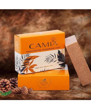 CA.MIA 100% Organic Handmade Cedarwood Soap | Natural Vegan Luxury Bath Soap | Cruelty-Free Chemical & Preservative-Free - Buy Online on GoSupps.com