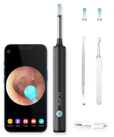Ear Wax Removal Tool Bebird Ear Cleaner Ear Cleaner with Light 1080P Ear Camera Wireless Smart Rechargable Ear Wax Removal Compatible with iPhone Ipad Android Phone Dark Black