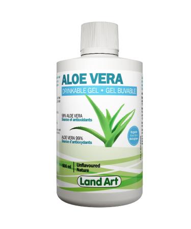 Pure Aloe Vera Drinkable Gel Unflavoured 500mL - Cold-Processed from Organic Fresh Leaves - for Heartburn Relief - Acid Reflux - Made In Canada 500 ml (Pack of 1)