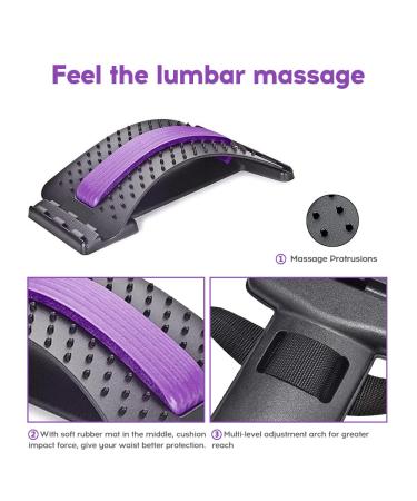 Back Massager Magic Stretcher - Pain Relief & Relaxation Equipment | Backhide & See Massager for Lumbar Support - Black/Purple - Buy Online on GoSupps.com