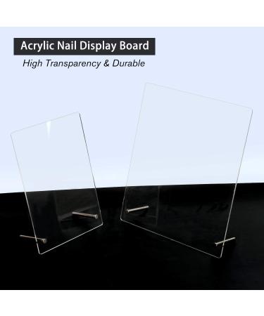 Noverlife 2PCS Transparent Nail Art Display Board | Acrylic False Nail Tips Sample Display | Nail Art Design Polish Board for Professional Salon Practice - Large & Small - Buy Online on GoSupps.com