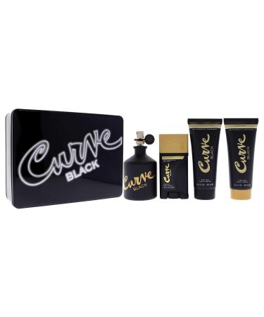 Liz Claiborne Curve Black 4.2oz EDC Spray 3.4oz After Shave Balm 3.4oz Shower Gel 1.7oz Deodrant Spray Men 4 Pc Gift Set - Buy Online on GoSupps.com