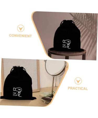 WOFASHPURET 2pcs Velvet Bag Hair Tools Travel Bag Blow Dryer Bag Hair Dryer Attachments Storage Flannel Black 30.00X26.00X0.50CM Black - Buy Online on GoSupps.com