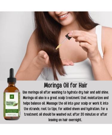 HalalEveryDay Pure Moringa Oil Cold Pressed 100% Pure For Hair Face Body and Lip care for making Lotion For Dry Skin Makeup Remover Vitamin C Serum 4 Ounce Glass Bottle with Dropper - Buy Online on GoSupps.com