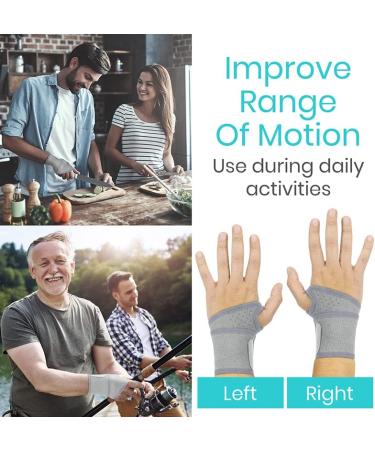 Vive Wrist Wraps Brace - Tendonitis & Carpal Tunnel Support - Compression Stabilizer for Pain Relief - Adjustable Gray - Fitness for Men & Women - Buy Online on GoSupps.com