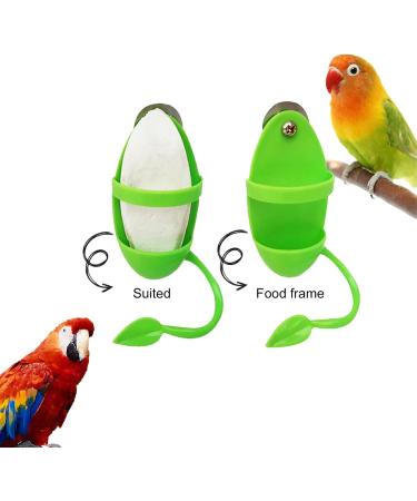 Bird Food Column Fit Container - Hanging Bird Feed Toy & Cage Accessory for Fruits Vegetables & More - Home Bird Supplies (Green) - Buy Online on GoSupps.com