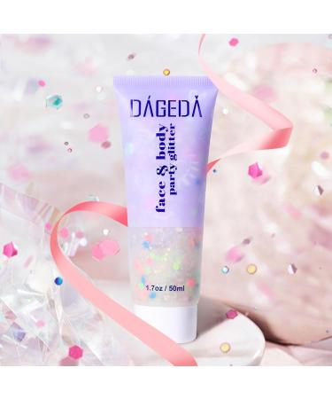 Prreal Body Glitter Gel 50ml | Holographic Face & Body Glitter for Makeup Hair & Nails | Chunky Shimmer Liquid Eyeshadow for Festivals - Buy Online on GoSupps.com