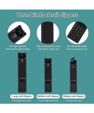 Professional Nail Clippers Manicure Set for Thick Nails - Cuticle Remover and Toe Nail Care - Pedicure Kit for Men and Women - Portable Travel Tool - Buy Online on GoSupps.com
