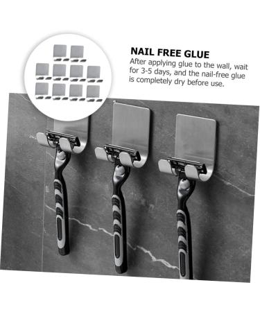 Alipis 20-Pack Stainless Steel Strong Sticky Hooks - High-Performance Bathroom & Shower Razor Hangers (5.7x4.5cm) - Buy Online on GoSupps.com