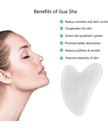 Gua Sha Stone Heart Shape - 100% Natural Jade Massage Tool for Eyes Neck & Skin Care | Relaxation & Beauty - Buy Online on GoSupps.com