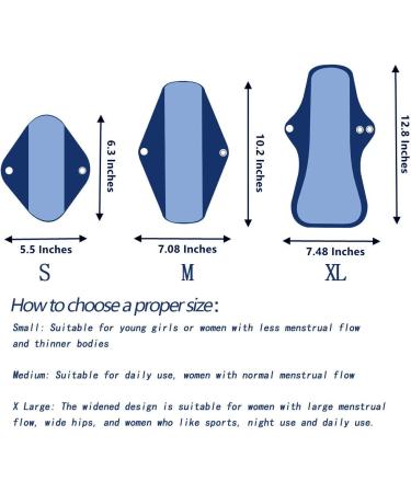 Asenappy 4 PCs Cloth Sanitary Pads Reusable X Large Cloth Menstrual Pads for Heavy Flow Night Use + Wet Bag Multicolor B - Buy Online on GoSupps.com