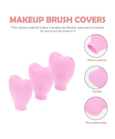 FRCOLOR Makeup Brush Covers - Reusable Silicone Travel Holders & Organizer Case (3pcs Pink) | Perfect for International Shipping - Buy Online on GoSupps.com
