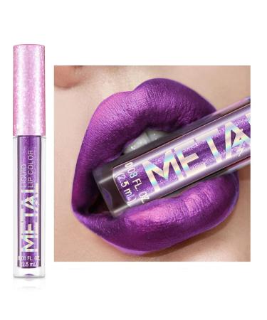 Allbesta Lipgloss Waterproof Lipstick Long Lasting Metallic Shimmer Glitter Lipstick