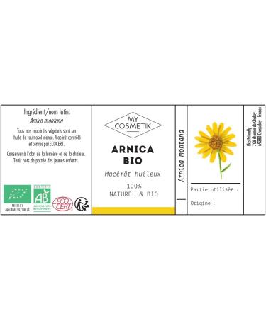 Arnica Cosmos Organic Oily Macerate 100% Pure and Natural MY COSMETIK 100 ml - Buy Online on GoSupps.com