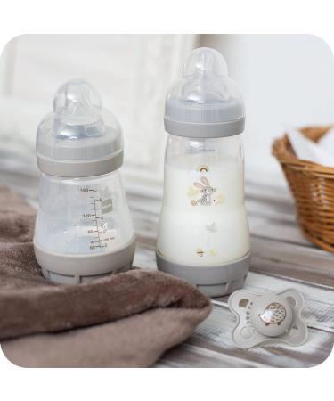 MAM Easy Start Colours of Nature Anti-Colic Starter Set - Bunnies | Non-Shiny Matt Finish | Grey Newborn Bottle Set & Soother Essentials - Buy Online on GoSupps.com