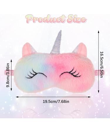 Heyu-Lotus Cute Unicorn Animal Plush Kids Eye Masks for Sleeping - 4 Pcs Set - Pink, White, Colorful - Ideal for Girls, Children, Adults - Buy Online on GoSupps.com
