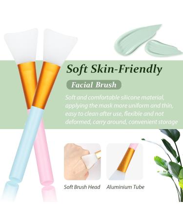 ETIAL Face Mask Applicator Tool Set - 3pcs Soft Silicone Makeup Brushes for Masks & Lotion | Multifunctional Eyelash Shield for Smudge-Free Eye Makeup - Purple - Buy Online on GoSupps.com