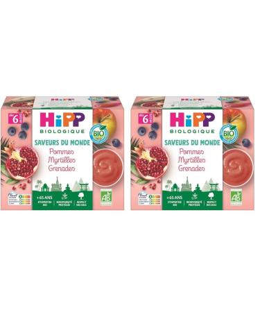 HiPP Biologique Pommes Myrtilles Grenades Coupelles 4x100g (Lot de 2) 12.6 x 6.5 x 10.4 cm (Lot de 2)