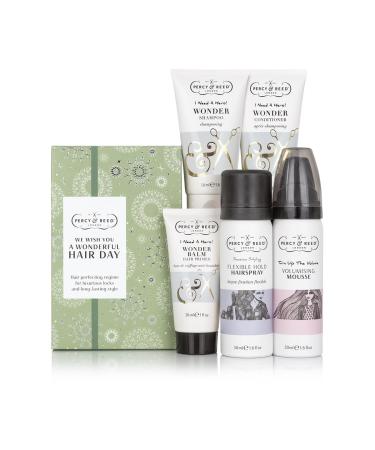 Percy & Reed We Wish You A Wonderful Hair Day Haircare Gift Set | 5-Step Regime with Salon-Grade Formulas | Perfect for Christmas Stocking Fillers and Tree Hangings