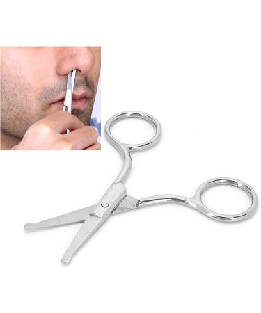 Stainless Steel Eyebrow Scissors & Nose Hair Trimmer for Men - Rounded Tip Grooming Tool for Eyebrows Nose Moustache & Beard - Buy Online on GoSupps.com