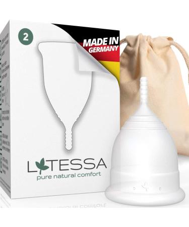 Latessa menstrual cup test very good made in Germany mestruation cup period menstrual cup period cup menstruation bag a.Bio -cotton alternative whether soft tampons or binding L large