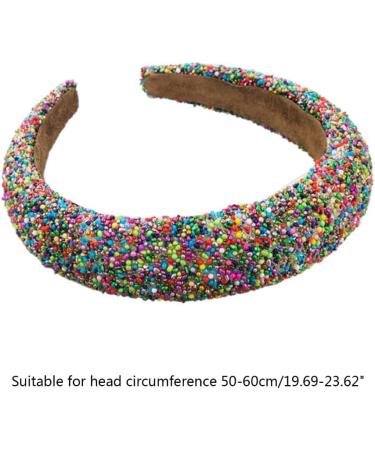 Bottone Colorful Beads Headbands for Woman Girl Sponge Hairband for Spa Hair Hoop Colorful Beads Hairband for Taking Photo Pink - Buy Online on GoSupps.com