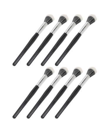 Stippling Brushes Soft Bristles Flat Top Ergonomic Handle 8 Piece Makeup Brush Set for Liquid Foundation