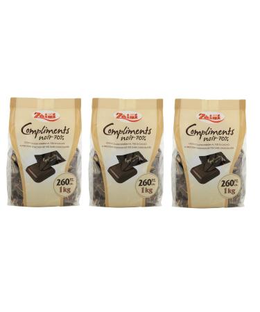 Backpacks Compliments Dark Chocolate with 70% Cocoa Approximately 260 Pieces of Chocolate in 1kg Bag of 3