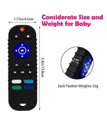 Tronphy Silicone Baby Teething Toys Remote Control Shape Teething Toys Set for Toddler 3-6 6-12 Months BPA Free Baby Teethers Relief Soothe Toys Chew Toys for Infant - 2 Pcs(Black & White) - Buy Online on GoSupps.com