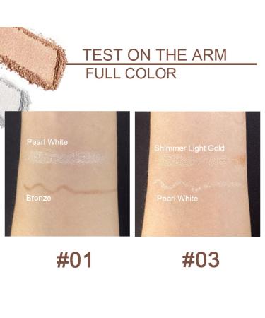 Shimmer Pearl White Cream Eyeshadow Stick and Bronze Eye Liner Pencil - 2Pcs Set | Light Gold Cream Eyeshadow Stick and White Eyeliner Pencil - Highlighter Eye Shadow Liner Crayon Duo - Pack of 1 - Buy Online on GoSupps.com