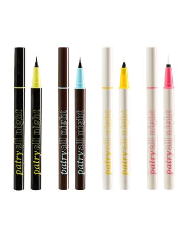 Eyeliner Waterproof High Pigmented Eyeliner Pencil Set of 4 Eye Makeup Cosmetics Smudge Resistant Eyeliner Long Lasting Quick Dry Liquid Liner for Women Girls