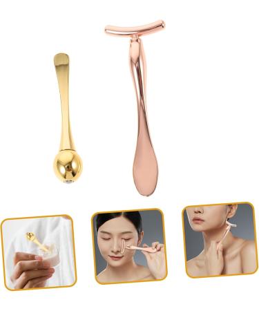 DOITOOL Facial Skin Roller 1 Set Both ends care Eye Wand rose gold skin care tools Double-end Facial Mask Spoon eye creams cosmetic eyes roller head digging spoon set Zinc alloy - Buy Online on GoSupps.com