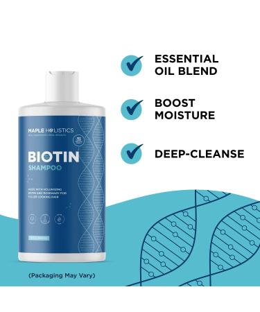 Biotin Vitamins & Sulfate-Free Shampoo for Thinning Hair - Volumizing Formula with Tea Tree & Rosemary Oils for Fine Hair Care - Promotes Regrowth and Nourishes Hair, Skin, and Nails - Buy Online on GoSupps.com