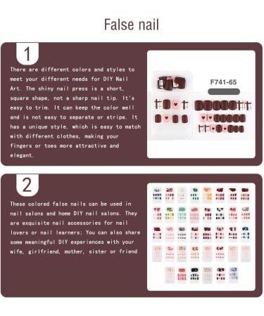 dijiusidy False Nail Perfect Matching Simple to Wear Fingernail Full Coverage Press Type Strong Viscosity Adjustable Paster Type 37 F741 Type 37 F741 - Buy Online on GoSupps.com