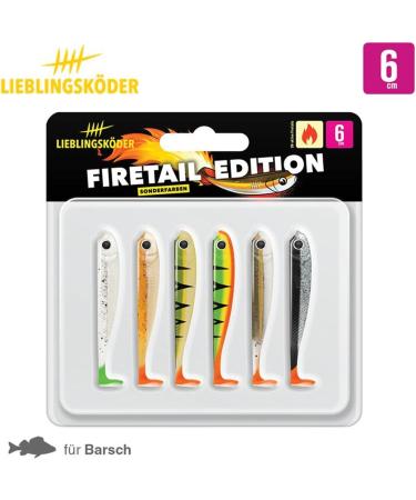 Favorite Bait Rubber Fish 6cm - Firetail Edition | 6 High-Quality Fishing Lures for Ultimate Catch - Buy Online on GoSupps.com