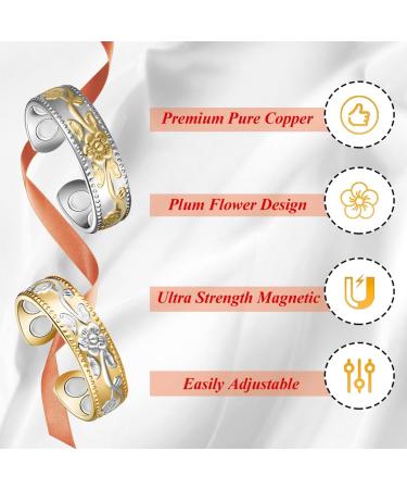 Cigmag Lymphatic Drainage Magnetic Ring - Copper Adjustable with Removal Tool - Gift Box Included (Silver/Gold/Plum) - Buy Online on GoSupps.com