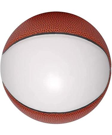Autograph Blank Mini 6 Inch Basketball | Official Size 1 | Junior Basketball Trophy for Signing with One Large White and 6 Brown Panels without Base