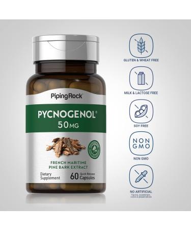 Piping Rock Pycnogenol 50mg | 60 Capsules | Non-GMO & Gluten-Free Supplement - Buy Online on GoSupps.com