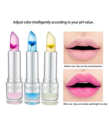 Petansy 3 Colors Jelly Flower Lipstick Set - Waterproof and Durable Lip Makeup - Gift Box Included (3 Pcs) - Buy Online on GoSupps.com