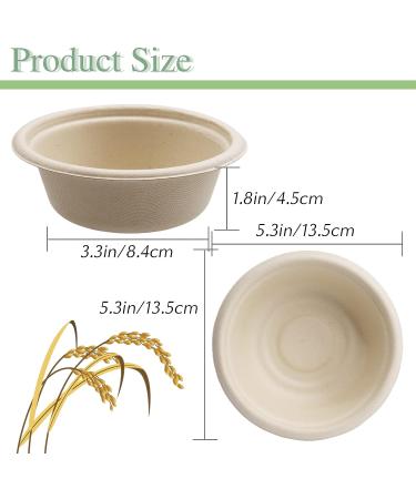 100 Pack 12oz Disposable Paper Bowls - Eco-Friendly Natural Bagasse, Heavy Duty Compostable Bowls for Parties & Catering - Buy Online on GoSupps.com