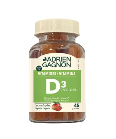 Adrien Gagnon - Vitamin D3 Sugar-Free 2500iu Gummies - Orange Flavor 60 Count