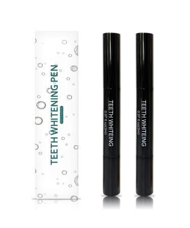 Teeth Whitening Pen  Natural Mint Flavor 10 Min Fast-Result Carbamide Peroxide Teeth Whitener Remove Coffee and Tea Stains Professional Dental Whitener 2ml X 2pcs (Black)