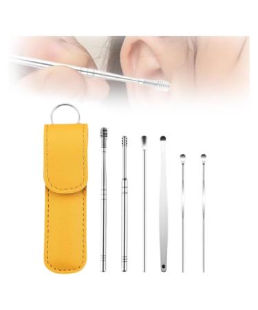 Ear Cleaner Ear Cleaning Tool Set Ear Cleaning Kit Portable Spiral Earwax Cleaner Tool Set (Purple)(Yellow)