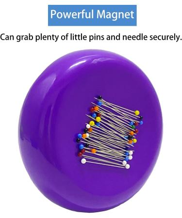 Dolstar Magnetic Pin Cushion with 100 Plastic Head Pins - Purple | Sewing Quilting Magnetic Pins Holder - Buy Online on GoSupps.com